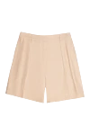 Loro Piana Beige linen shorts for women - pinches. two pockets. 100% linen. zipper, hook. Country of manufacture: Italy. Care: specialized cleaning - photo 1