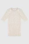Brunello Cucinelli Beige jumper for women - textured knitwear, short sleeve. 47% polyamide, 45% linen, 8% polyester. Country of manufacture: Italy. Care: specialized cleaning - photo 1