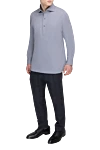 Gray cotton shirt for men Brunello Cucinelli - 100% cotton. Closure: three button placket. Country of manufacture: Italy. Care: specialized cleaning - photo 2