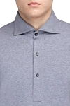Brunello Cucinelli Gray cotton shirt for men - 100% cotton. Closure: three button placket. Country of manufacture: Italy. Care: specialized cleaning - photo 5