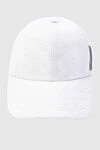Brunello Cucinelli Women's cap white with a strip of beads - 95% cotton, 5% elastane. Country of manufacture: Italy. Care: specialized cleaning - photo 1