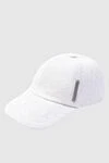 Brunello Cucinelli Women's cap white with a strip of beads - 95% cotton, 5% elastane. Country of manufacture: Italy. Care: specialized cleaning - photo 3