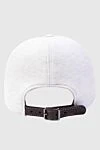 Women's cap white with a strip of beads Brunello Cucinelli - 95% cotton, 5% elastane. Country of manufacture: Italy. Care: specialized cleaning - photo 4