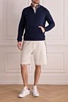 Шорты из хлопка и нейлона белые мужские Brunello Cucinelli - боковые полоски. 94% хлопок, 6% нейлон. молнии на карманах, кулиска. два боковых кармана, два кармана сзади. Страна производитель: Италия. Уход: специализированная чистка - фото 2
