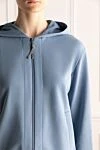 Brunello Cucinelli Костюм прогулянковий з бавовни та еластану блакитний жіночий - 98% кашемір, 2% бавовна. блискавка. дві бічні. Капюшон: є. Країна виробник: Італія. Догляд: спеціалізоване чищення - фото 5