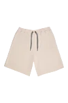 Brunello Cucinelli Beige cotton shorts for women - one pocket. 100% cotton. elastic belt with lacing. Country of manufacture: Italy. Care: specialized cleaning - photo 1