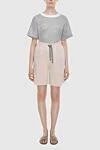 Beige cotton shorts for women Brunello Cucinelli - one pocket. 100% cotton. elastic belt with lacing. Country of manufacture: Italy. Care: specialized cleaning - photo 2