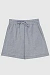 Brunello Cucinelli Shorts made of cotton gray for women - four pockets. 98% cotton, 2% elastane. elastic belt with lacing. Country of manufacture: Italy. Care: specialized cleaning - photo 1