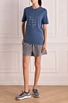 Shorts made of cotton gray for women Brunello Cucinelli - four pockets. 98% cotton, 2% elastane. elastic belt with lacing. Country of manufacture: Italy. Care: specialized cleaning - photo 2