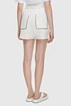 White cotton shorts for women Brunello Cucinelli - four pockets. 98% cotton, 2% elastane. elastic belt with lacing. Country of manufacture: Italy. Care: specialized cleaning - photo 4