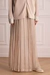 Brunello Cucinelli Юбка из шелка бежевая женская - полосатый узор. 100% шелк. эластичный пояс. Страна производитель: Италия. Уход: специализированная чистка - фото 3