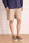 Brunello Cucinelli Beige cotton shorts for men - 100% cotton. drawstring. two side pockets, two back pockets. Country of manufacture: Italy. Care: specialized cleaning - photo 3