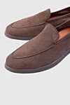 Andrea Ventura Brown suede loafers for men - Decor: logo on the heel. Composition: 100% suede. Insole: leather. Country of manufacture: Italy. Care: specialized cleaning - photo 5