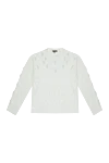 Loro Piana White cotton jumper for women - textured knitwear. 50% cotton, 50% silk. Country of manufacture: Italy. Care: specialized cleaning - photo 1