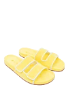 Loro Piana Yellow suede flip-flops for women - embossed logo, white stripes. suede. velcro. Country of manufacture: Italy. Care: specialized cleaning - photo 3