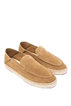 Loro Piana Espadrilles suede beige for men - contrast woven sole. 100% suede. Country of manufacture: Italy. Care: specialized cleaning - photo 3