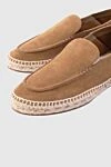 Loro Piana Espadrilles suede beige for men - contrast woven sole. 100% suede. Country of manufacture: Italy. Care: specialized cleaning - photo 5