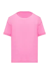 Women's cotton pink t-shirt with logo made of sequins Ermanno Scervino - logo. 100% cotton. Country of manufacture: Italy. Care: specialized cleaning - photo 6