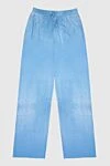 Ermanno Scervino Women's loose-fit pants light blue - free cut. 100% viscose. drawstring. Country of manufacture: Italy. Care: specialized cleaning - photo 1