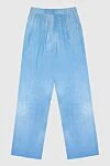 Ermanno Scervino Women's loose-fit pants light blue - free cut. 100% viscose. drawstring. Country of manufacture: Italy. Care: specialized cleaning - photo 5