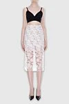 White cotton and polyamide skirt for women Ermanno Scervino - lace, cut. 70% cotton, 30% polyamide. zipper. Country of manufacture: Italy. Care: specialized cleaning - photo 2