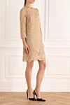 Ermanno Scervino Beige dress for women - lace. 74% cotton, 19% polyamide, 10% polyester. Country of manufacture: Italy. Care: specialized cleaning - photo 3