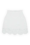 Ermanno Scervino White acetate and viscose skirt for women - pleated, lace. 51% acetate, 49% viscose. Country of manufacture: Italy. Care: specialized cleaning - photo 1