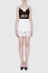 White acetate and viscose skirt for women Ermanno Scervino - pleated, lace. 51% acetate, 49% viscose. Country of manufacture: Italy. Care: specialized cleaning - photo 2