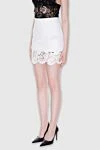 Ermanno Scervino White acetate and viscose skirt for women - pleated, lace. 51% acetate, 49% viscose. Country of manufacture: Italy. Care: specialized cleaning - photo 3