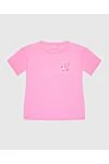 Ermanno Scervino Women's cotton pink t-shirt with logo - logo, free cut. 100% cotton. Country of manufacture: Italy. Care: specialized cleaning - photo 1