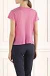 Women's cotton pink t-shirt with logo Ermanno Scervino - logo, free cut. 100% cotton. Country of manufacture: Italy. Care: specialized cleaning - photo 4