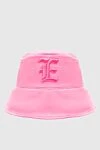 Ermanno Scervino Panama women's pink with embroidered logo and large edge - Logo. 100% polyester. Country of manufacture: Italy. Care: specialized cleaning - photo 1