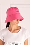 Panama women's pink with embroidered logo and large edge Ermanno Scervino - Logo. 100% polyester. Country of manufacture: Italy. Care: specialized cleaning - photo 2