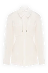 Panicale Women's loose-fitting sheer silk blouse white - free cut. silk. Fastener: tie. Country of manufacture: Italy. Care: specialized cleaning - photo 1