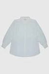 Women's loose-fitting sheer silk blouse white Panicale - free cut. silk. Fastener: tie. Country of manufacture: Italy. Care: specialized cleaning - photo 6