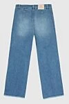 Blue women's wide-leg jeans Panicale - contrasting seams, worn effect. two front pockets, two back pockets. 97% cotton, 3% elastane. zipper, buttons. Country of manufacture: Italy. Care: specialized cleaning - photo 6