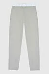 Women's gray pants with a contrasting waistband Panicale - contrast belt. 36% acetate, 32% viscose, 30% cotton. elastic belt, drawstring. Country of manufacture: Italy. Care: specialized cleaning - photo 6