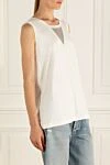 Panicale White womens T-shirt with a faux V-neck design - sleeveless, V-neck. 94% viscose, 6% elastane. Country of manufacture: Italy. Care: specialized cleaning - photo 3