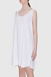 Panicale White acrylic and silk dress for women - sleeveless. 65% acrylic, 35% silk. Country of manufacture: Italy. Care: specialized cleaning - photo 3