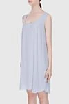 Panicale Blue acrylic and silk dress for women - sleeveless. 65% acrylic, 35% silk. Country of manufacture: Italy. Care: specialized cleaning - photo 3