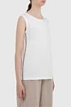 Panicale Top made of viscose and elastane white women's - 94% viscose, 6% elastane. Country of manufacture: Italy. Care: specialized cleaning - photo 3