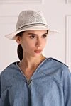 Openwork hat for women white Panicale - 100% paper yarn. Buckle: Adjustable belt. Country of manufacture: Italy. Care: specialized cleaning - photo 2