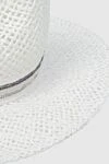 Openwork hat for women white Panicale - 100% paper yarn. Buckle: Adjustable belt. Country of manufacture: Italy. Care: specialized cleaning - photo 4