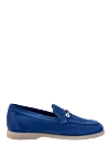 Stefano Ricci Лофери із нубуку яскраво сині з металевою фурнітурою. - контрастна підошва. 100% нубук. Країна виробник: Італія. Догляд: спеціалізоване чищення - фото 1