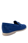 Лофери із нубуку яскраво сині з металевою фурнітурою. Stefano Ricci - контрастна підошва. 100% нубук. Країна виробник: Італія. Догляд: спеціалізоване чищення - фото 4