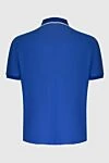 Поло з бавовни і поліаміду синє чоловіче Stefano Ricci - Принт бренду, контрастний комір. 80% бавовна, 20% поліамід. Блискавка. Країна виробник: Італія. Догляд: спеціалізоване чищення - фото 6