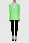 Viscose jacket green for women MSGM - 100% viscose. Closure: button. two side pockets. Country of manufacture: Italy. Care: specialized cleaning - photo 2