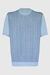 Stefano Ricci Блакитний джемпер з шовку та бавовни з візерунковою передньою частиною - Контрастний візерунок. Короткий рукав. 60% шовк, 40% бавовна. Країна виробник: Італія. Догляд: спеціалізоване чищення - фото 1