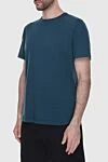 Loro Piana Green silk and cotton T-shirt for men - 60% silk, 40% cotton. Country of manufacture: Italy. Care: specialized cleaning - photo 3