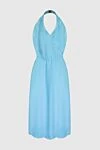 Loro Piana Blue linen dress for women - sleeveless, open back. 100% linen. Country of manufacture: Italy. Care: specialized cleaning - photo 1